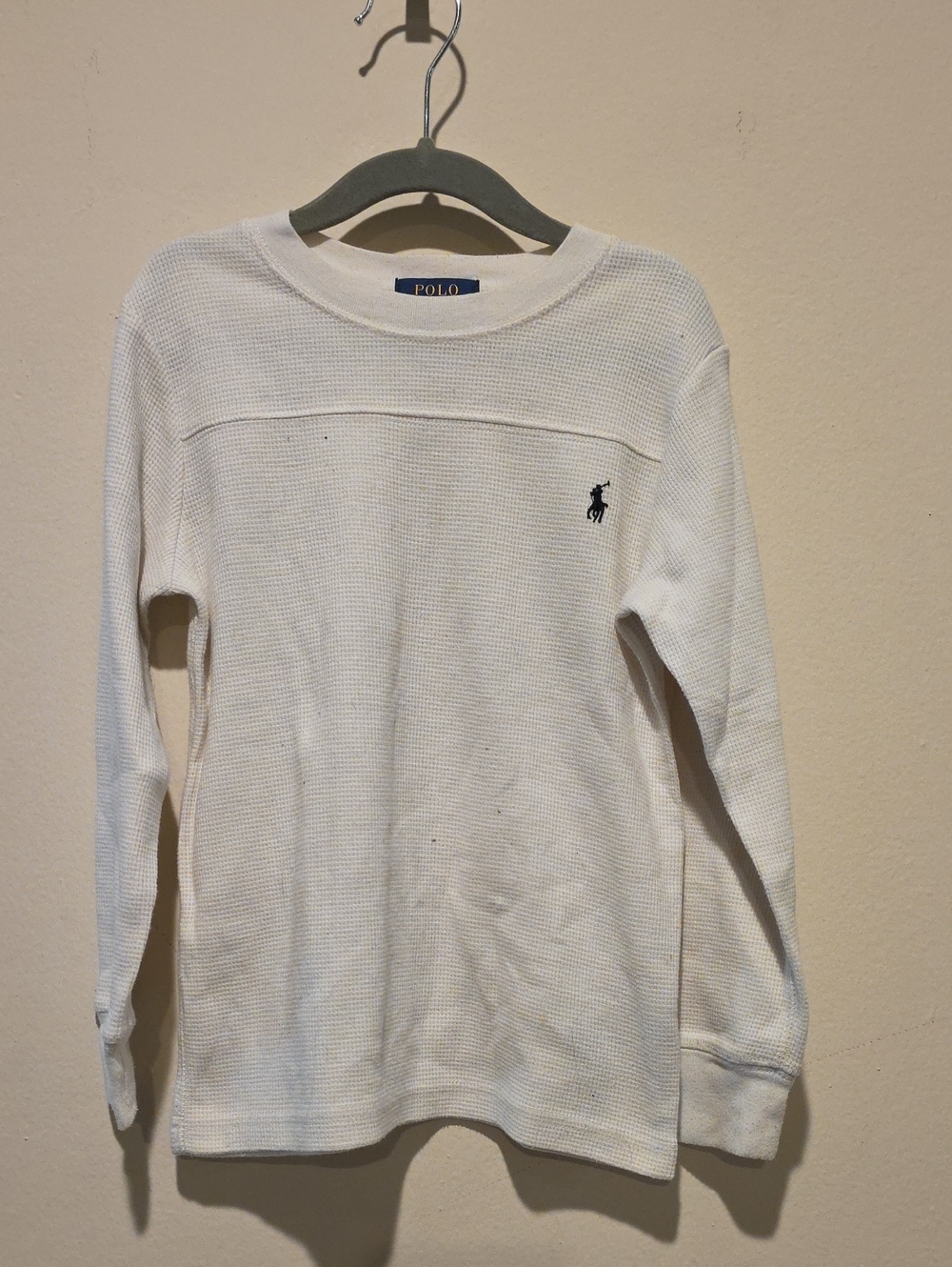 Polo by Ralph Lauren White Waffle Knit Crewneck Sweater Size 5